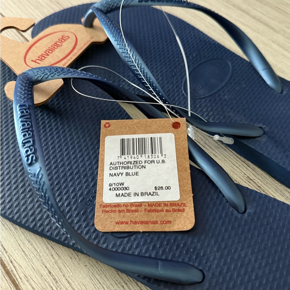 🩴 NEW Havaianas Slim Flip Flops – Navy Blue (Size 9) - Picture 4 of 7